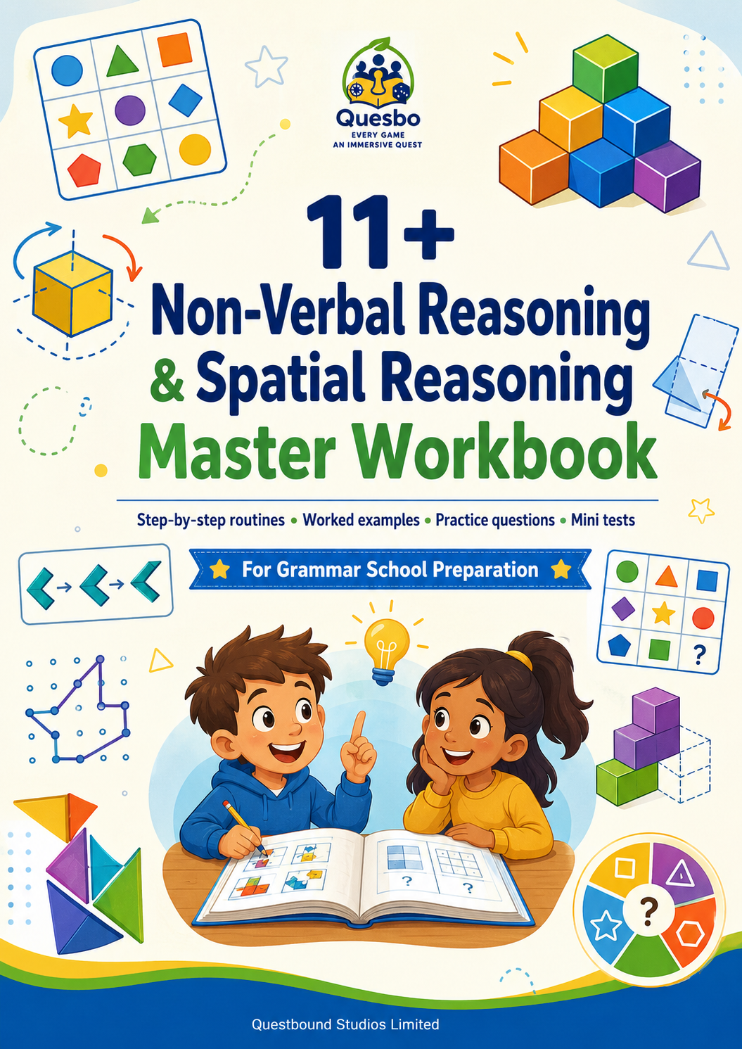 Digital 11+ Non-Verbal Reasoning & Spatial Reasoning Master Workbook | 251-Page Printable PDF